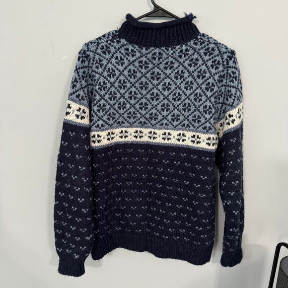 St. John's Bay Wool Blend High Neck Sweater Size Large Nordic Knit Fair Isle - Picture 2 of 8